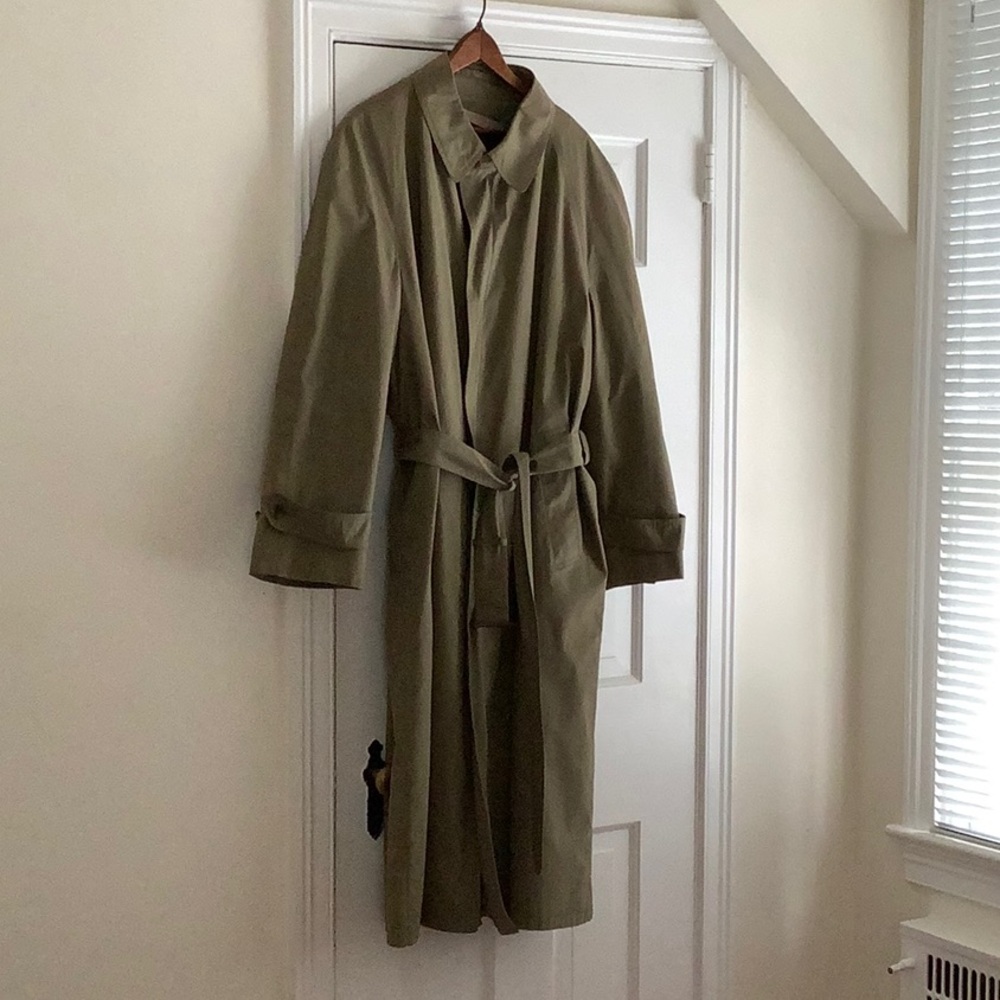 Brooks Brothers Trench Coat-Men-VTG! Removable 100% Wool Lining 42R